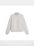 alright then Brushed Cotton Stand Collar Jacket in White