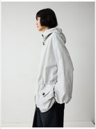 RandomPiece Cotton Nylon Utility Jacket in Gray - On Model