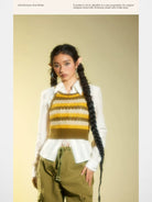 BeerBro Striped Open Knit Halter Top in Olive - On Model