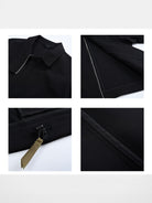 Roolrren Homme Solotex Stand Collar Tech Jacket in Black - Detail