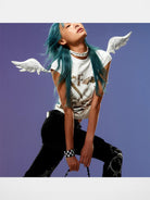 CFIERCE Angel Wings Eyelet Choker in White - On Model