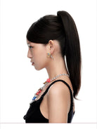 SHUSHU/TONG Zircon Rubber Band Girl Necklace in Gray - On Model