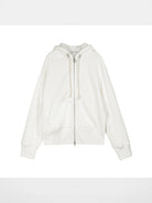 Simple Project Cotton Blend Zip Up Hoodie in White