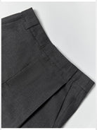 RandomPiece Single Pleat Merino Wool Trousers in Gray - Detail