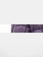 FPA Semi Sheer 800FP Hooded Puffer in Purple - Detail