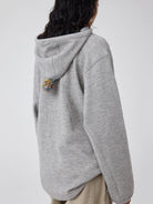 Simple Project Pom Pom Detail Hoodie in Gray - On Female Model