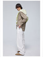 Simple Project Twisted Belt Curved Leg Pants in White - On Male Model