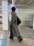 NeverSeez Boucl Wool Duffle Coat in Gray