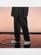 LOSTCTRL Irregular Panel Wide Leg Trousers in Black - Lifestyle
