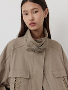 RandomPiece Heavyweight Cotton Twill Jacket in Beige - Detail