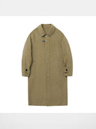 NANS Metal Buckle Wool Balmacaan in Olive