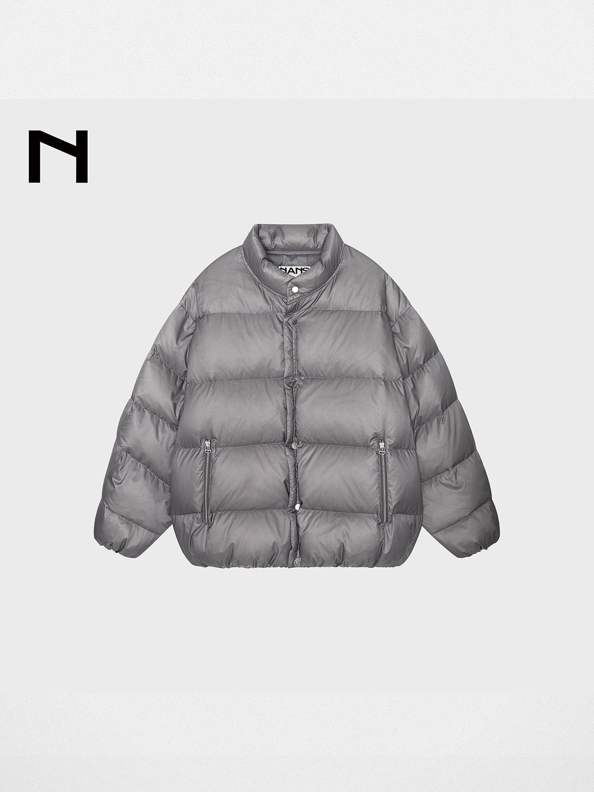 NANS 90 Goose Down Jacquard Puffer in Gray