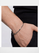 BLACKHEAD Two Tone Spliced Lightning Bracelet in Gold - On Male Model