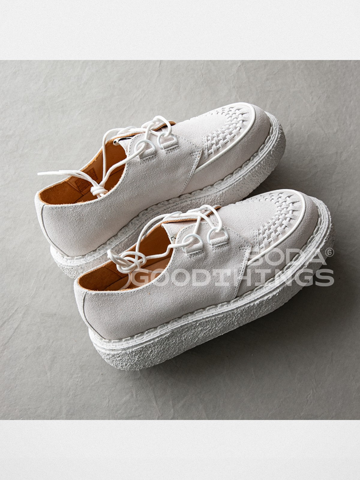 Soda Woven Suede Platform Sneakers in White