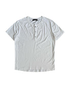 UNKNOWNWORLD Distressed Cotton Henley T Shirt in White