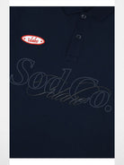SOD Mock Layered Graphic Polo Shirt in Blue - Detail