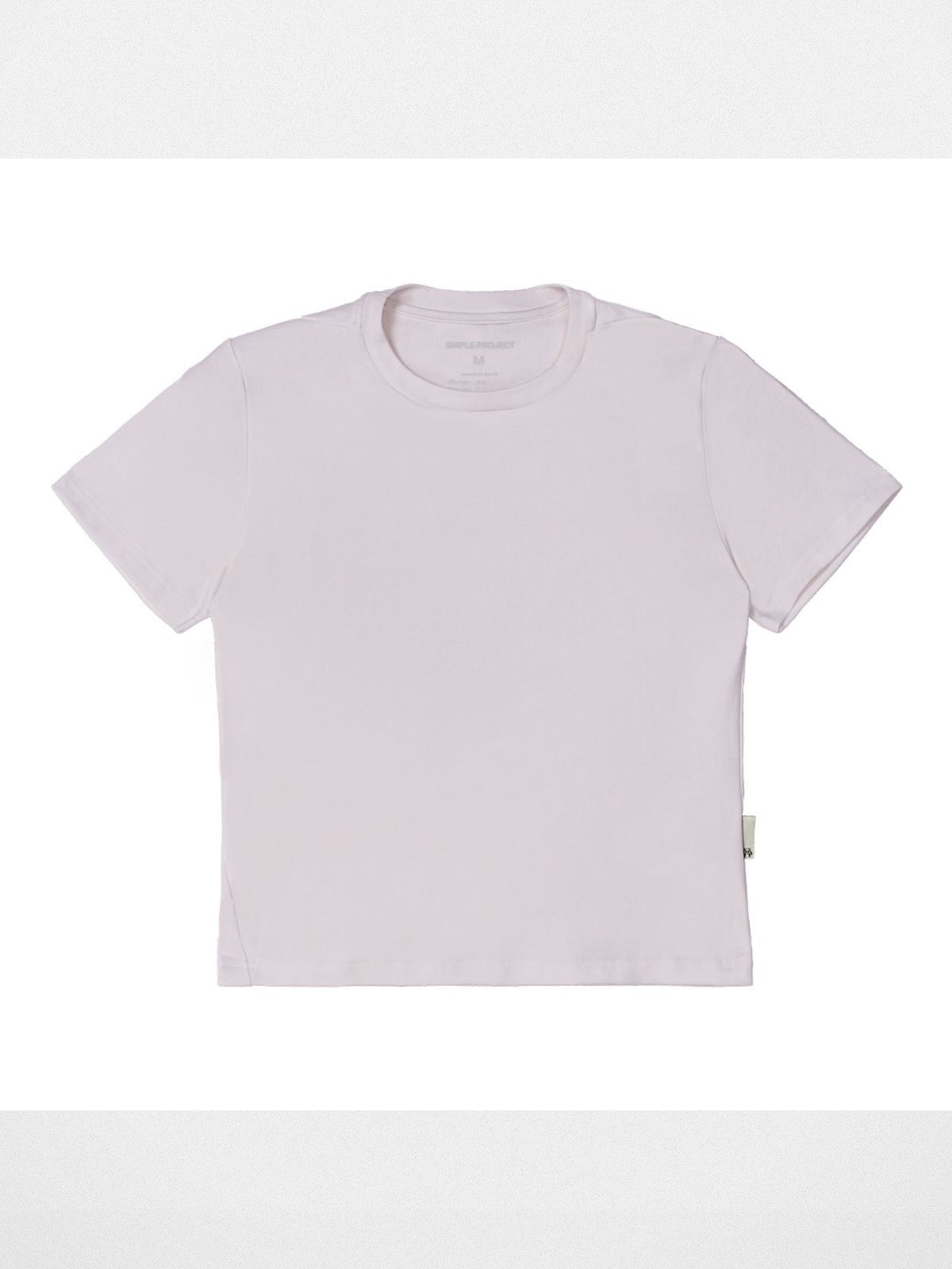 Simple Project Cotton Blend Asymmetric Seam Tee in Off-White