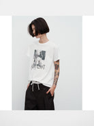 RandomPiece Dog Graphic Print T Shirt in White - On Model