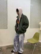 NeverSeez 3M Thinsulate Padded Bomber Jacket in Green