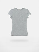 Alright Then Fitted Cap Sleeve T Shirt in Gray