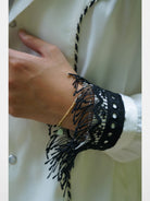 Retro21 Western Fringe Shirt Jacket in White - Detail