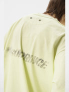 MasonPrince Distressed Spray Paint Logo T Shirt in Yellow - On Model