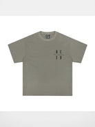 MEDM Oversized Logo Print T Shirt in Olive