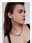 BLACKHEAD Panic Mirror Pendant Necklace in Silver - On Female Model