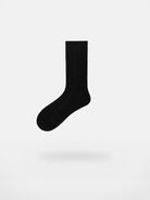 Simple Project Irregular Ribbed Crew Socks in Black
