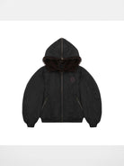 MasonPrince Faux Fur Hooded Puffer in Black
