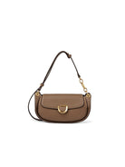 DISSONA Leather Crossbody Saddle Bag in Gray