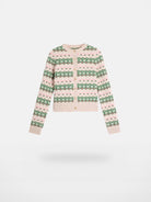 alright then 100 Wool Jacquard Cardigan in Beige