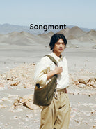 Songmont Broken Shell Leather Crossbody Hobo in Olive - Lifestyle