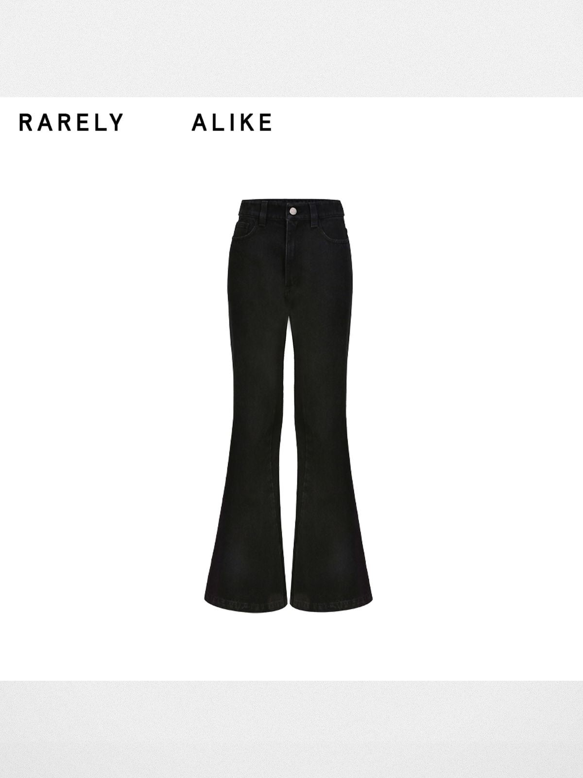RARELY ALIKE Flared Cotton Denim Jeans in Black