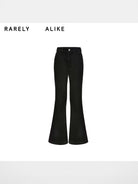 RARELY ALIKE Flared Cotton Denim Jeans in Black