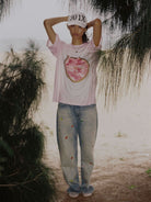 NeverSeez Gradient Fruit Print Quick Dry Tee in Pink - Lifestyle