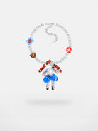 SHUSHU/TONG Zircon Rubber Band Girl Necklace in Blue