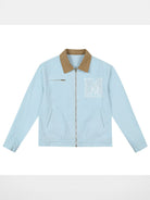 MEDM Lace Appliqu Detroit Jacket in Sky Blue