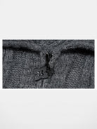MEDM Wool Blend Cable Knit Half Zip in Gray - Detail