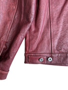 UNKNOWNWORLD Distressed Scarlet Leather Jacket in Red - Detail