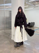 NeverSeez Short Boucl Wool Toggle Coat in Black - On Model