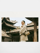 Songmont Mini Leather Camera Bag in Beige - Lifestyle