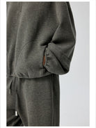 Simple Project Cloud Feel Half Zip Sweatshirt in Olive - On Model