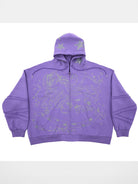 CFIERCE Rhinestone Snake Girl Zip Hoodie in Purple