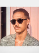 FUTURE UPDATE Round Acetate Sunglasses in Green