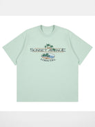 LOSTCTRL Palm Tree Embroidered Cotton Tee in Mint