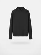 Y OFFICIAL Raglan High Neck Thermal Top in Black