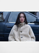 RandomPiece Reversible Faux Shearling Coat in Beige - Lifestyle