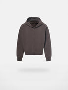 Roolrren Homme Cotton Air Layer Zip Hoodie in Brown