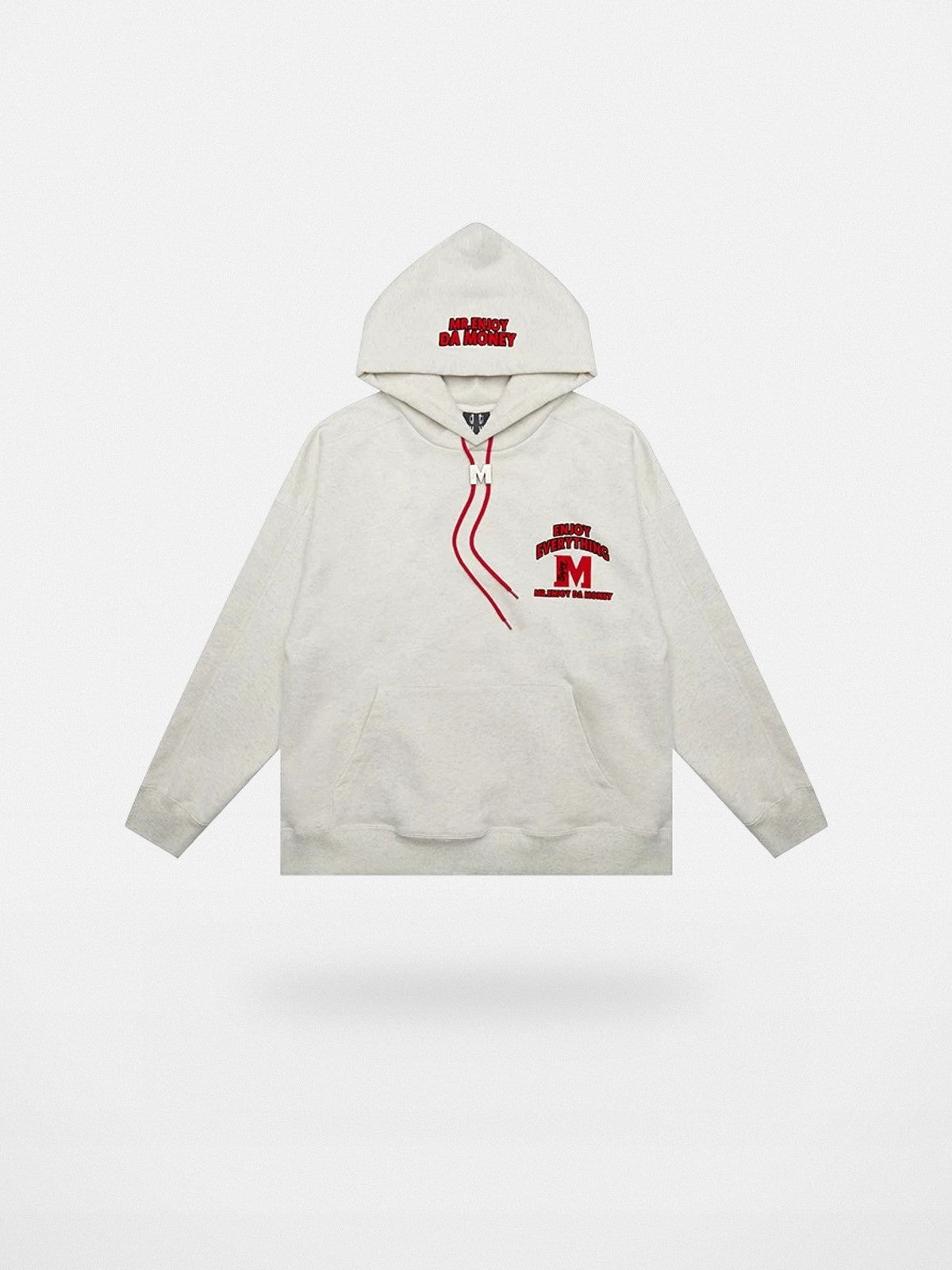 MEDM M Buckle Graphic Hoodie in Gray